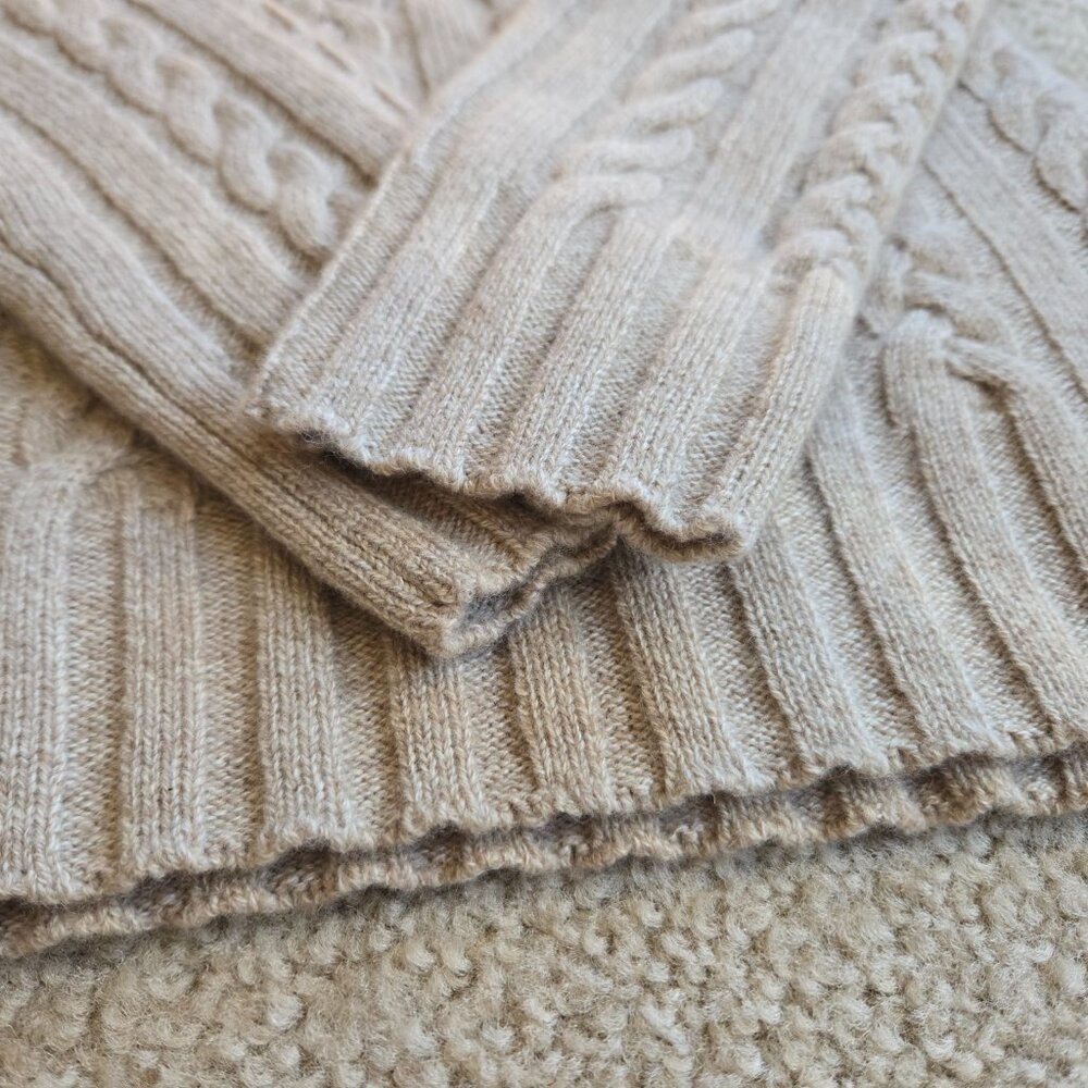 NWT Cashmere Cable Knit V-Neck Sweater Brooks Brothers XS - Picture 7 of 7